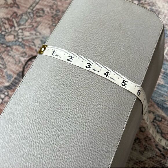 Michael Kors Jet Set Travel Saffiano Leather Top-Zip Tote Bag Gray - Picture 8 of 16